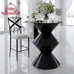 FUMAI FURNITURE Modern Round <b>Bar</b> <b>Table</b> Tempered Glass Top Metal Base Pedestal Design Contemporary Style Home <b>Bar</b> Furniture - Product Image 1
