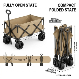 1.150L Extra <b>Large</b> Folding Camping Wagon with Deepened Bag Design Heavy Duty Picnic Wagon 150KG Capacity Gathering Foldable - Product Image 3