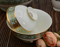 Expédition rapide, vaisselle en porcelaine dorée embossée, service de table de luxe en porcelaine fine, vaisselle