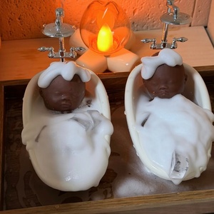 Muñeco Antiestrés Creativo de TPR, Juguete de Compresión de Lenta Recuperación con Forma de Bebé Negro para Morder la Palma y el Tobillo - Product Image 2