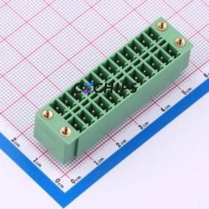 DB2EVHBM-3.81-2*12P-GN Plug-in Terminal Block Through hole,P=3.81mm Board-to-Board / Socket - Closed Screw Fixing 2x12P 3.81mm - Product Image 1