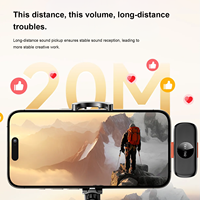 Microphone sans fil S50 Mini 2.4G, micro-cravate sans fil à clip dorsal, longue autonomie pour téléphone portable