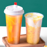 Contenants d'emballage de 22 oz, gobelet en plastique jetable, gobelet à vin, gobelet à bingsu, gobelet à crème glacée, gobelet à yaourt à la noix de coco, gobelet à dessert en forme de cœur avec couvercle et cuillères