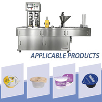 Machine automatique de remplissage et de scellage de gobelets pour poudre de café, type linéaire, scelleuse de capsules en plastique pour poudre, liquide et sauce