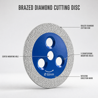 Disque de meulage diamanté 50 mm, meule diamantée à montage M14 pour meuleuse d'angle, meulage de pierre, béton, carrelage