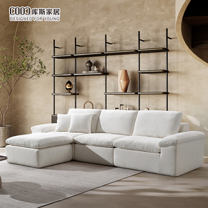 Foshan Emballage sous vide d'usine canapé nuage désossé en forme de <span class=keywords><strong>L</strong></span> compressé canapé modulable rembourré avec pouf - Product Image 4