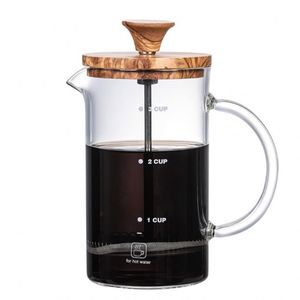 เครื่องชงกาแฟเฟรนช์เพรส ดีไซน์หรูหราทันสมัย เป็นมิตรกับสิ่งแวดล้อม ทำจากแก้วใส มีขีดบอกปริมาณ ใช้ได้กับกาแฟและชาเขียว - Product Image 2