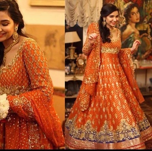 Impresionante vestido largo hasta el suelo con bordados indios/pakistaníes para fiestas/bodas -2020 - Product Image 2