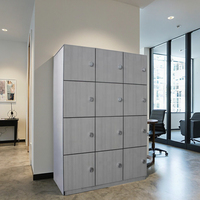 YOUBAI Armoire de rangement intelligente en bois avec couleur Casiers de gymnastique avec serrure à clé Armoire de verrouillage RFID assemblée