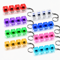 Porte-clés personnalisé en forme de touche de clavier, mini-clavier, breloque transparente en acrylique, anneau fendu, vente en gros, cadeau promotionnel pour événements