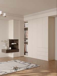 2025 Space-Saving Small Wardrobe Closet 2 Door White Wooden <b>Cupboard</b>, <b>Corner</b> Design for Compact Bedroom Clothes Storage - Product Image 2