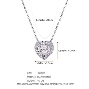 Collar con Colgante de Acero Inoxidable en Forma de Corazón 3D para Mujer, con Cadena a Juego en Color Durazno Degradado, Ideal para Regalo de Fiesta - Product Image 2