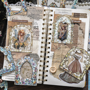 10ชิ้น/แพ็คโครงกระดูกตกแต่งขอบหน้าต่างสีสันสดใสสติกเกอร์การ์ดแพ็คกระจกเคลือบดอกไม้ชุดหน้าต่าง<span class=keywords><strong>ดอก</strong></span>ไม้ย้อนยุค - Product Image 4