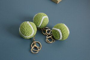 Thiết kế phổ biến phim hoạt hình Crochet Tennis Bóng Mặt dây <span class=keywords><strong>handmade</strong></span> <span class=keywords><strong>Keychain</strong></span> túi quyến rũ <span class=keywords><strong>handmade</strong></span> phụ kiện thể thao hợp kim kẽm <span class=keywords><strong>Keychain</strong></span> - Product Image 3