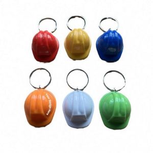 Mini Iron Hard Hat <b>Keychain</b>-<b>Personalized</b> Thermal Transfer Printed Construction Helmet Keyring Bulk Safety Promotional Gift - Product Image 1