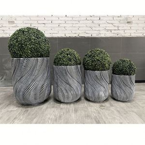 Pots de jardin en ciment ronds décoratifs de style nordique, grands pots d'intérieur et jardinières artificielles pour la maison - Product Image 1