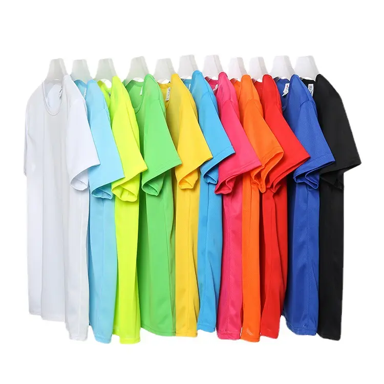 Sólido barato de alta calidad 11 colores 170 Gramos personalizado OEM poliéster camiseta en blanco liso camisetas de los hombres