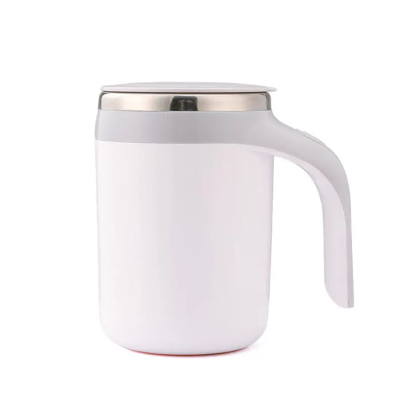 Wholesale 380ml customizable electrotic 304 stainless steel self-stirring coffee cups Lazy magnetic spinning mixing mugs