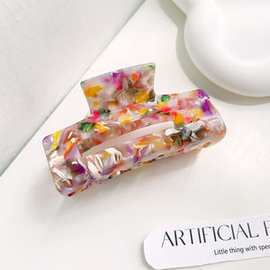 ロゴカスタマイズ可能 無地 ヴィンテージ レトロスタイル 大きめ アセテート 人気 ヘアクリップ ヘアクロー - Product Image 2