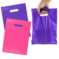 Tas Belanja Plastik Ramah Lingkungan YC Custom Murah Warna-warni Ldpe/hdpe untuk Supermarket, Tas Belanja Daur Ulang dengan Pegangan Die Cut