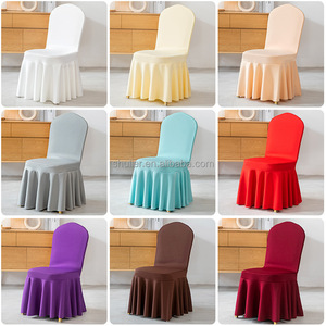 Couvertures <span class=keywords><strong>de</strong></span> <span class=keywords><strong>chaise</strong></span> en Spandex d'hôtel <span class=keywords><strong>extensible</strong></span> <span class=keywords><strong>de</strong></span> <span class=keywords><strong>grande</strong></span> jupe <span class=keywords><strong>de</strong></span> couche d'air épaissie bleue - Product Image 3