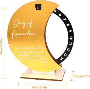 Dekorasi Meja Ramadan untuk Rumah Kalender Advent 2026 Penyangga Angka Akrilik Cermin Emas Hitung Mundur Ramadan Dekorasi Eid Mubarak - Product Image 5