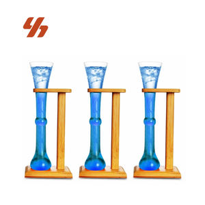 Kunden spezifisches Logo Hohe Biergläser Half Yard of Ale Cocktail glas Long Beer Yard Glass Klassische Bierkrug becher mit Holz ständer - Product Image 1