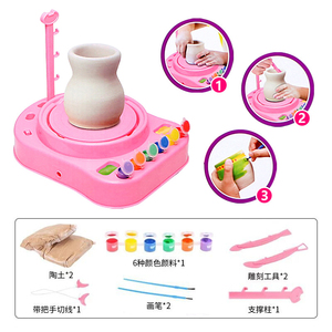 Ensemble personnalisé de <span class=keywords><strong>poterie</strong></span> en argile petit kit de peinture de roue de <span class=keywords><strong>poterie</strong></span> <span class=keywords><strong>activité</strong></span> scientifique bricolage jouets pour enfants - Product Image 6