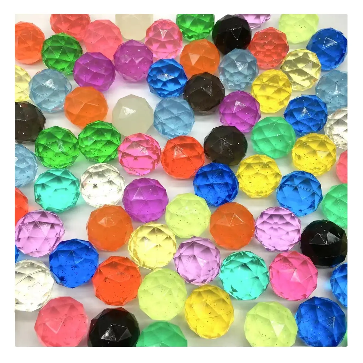 Bouncing Rubber Diamond Toy Balls 27mm 32mm 49mm for Children Party