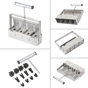 เครื่องทำบล็อกดินโลหะ 4 ช่อง พร้อมฝาครอบบล็อกเมล็ดพันธุ์แบบเปลี่ยนได้ |   เครื่องกดดินทำก้อนด้วยมือสำหรับเพาะเมล็ด - Product Image 3