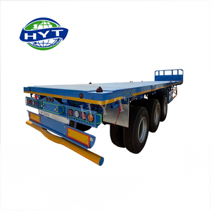 High Quality 3/4 Axles Flatbed <strong>Loader</strong> Semi Trailer 20ft 40ft 45ft Flatbed Cargo <strong>Container</strong> Carrier Steel Direct Sale China - Product Image 1