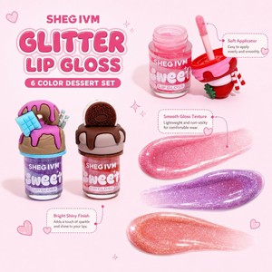 Brillo <span class=keywords><strong>Labial</strong></span> con Purpurina Efecto Helado al por Mayor, 24 Unidades en 1 Caja, Tinte <span class=keywords><strong>Labial</strong></span> Hidratante de 6 Colores, Brillo <span class=keywords><strong>Labial</strong></span> Helado - Product Image 3