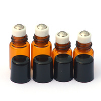 ODM Usine RUIPACK OEM 1ml 2ml Roll on Bouteilles pour Huile Essentielle Roll-on Rechargeable Bouteille de Parfum Conteneur avec Couvercle Noir