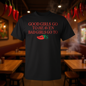 Las buenas niñas van al cielo, las malas niñas van a Chili's, camiseta con diseño de pimiento rojo - Product Image 3