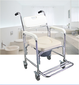 Silla de Ruedas con Inodoro 3 en 1, Taburete de Aluminio para Inodoro, Equipo de Rehabilitación, Silla de Baño con Ruedas - Product Image 2