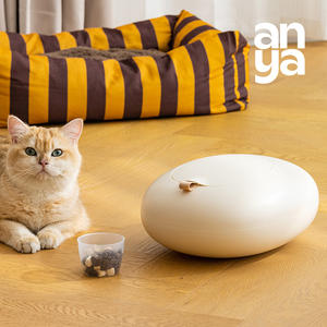<span class=keywords><strong>Container</strong></span> de Armazenamento de Ração para Cães e Gatos Oval Moderno e Portátil em Plástico à Prova d'Água com Tampa - Product Image 6