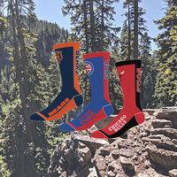 Chaussettes en coton personnalisées à motif amusant, tricotées de haute qualité, broderie pour le printemps, disponibles avec bordure et bas du chaussette