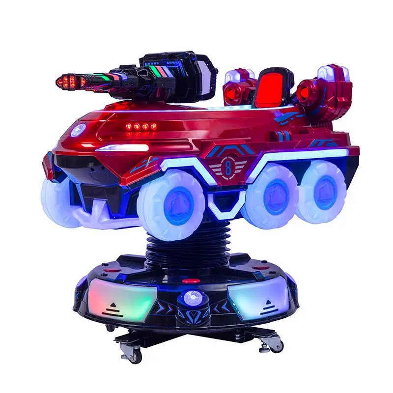 Shopping mall mecha chariots kiddie ride 360 degree rotation and lifting coin operated kids rides swing game machine