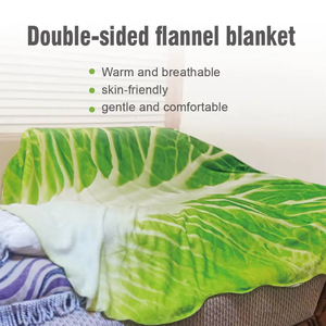 Wholesale Cabbage <b>Blanket</b> Swaddle Flannel Appearance Home Cosplay Toy - Product Image 2