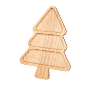 Plateau de service en bois peint à la main, style américain, motif arbre de Noël, pour couverts, assiettes, gâteaux et desserts, idéal pour les fêtes - Product Image 2