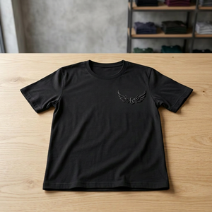 เสื้อยืดคอกลมแขนสั้นสีดำสำหรับผู้ชาย ผ้าฝ้ายถัก 100% ทรงหลวม สีพื้น เรียบง่าย ระบายอากาศได้ดี เป็นมิตรกับสิ่งแวดล้อม - Product Image 2