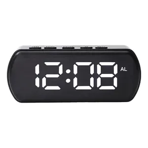 Jam alarm digital LED besar, alarm tidur meja pintar multifungsi pengisian USB mode Malam