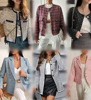 Fournisseur en gros de manteaux courts en laine d'occasion pour femmes, pour l'automne et l'hiver, styles variés, vêtements usagés mixtes
