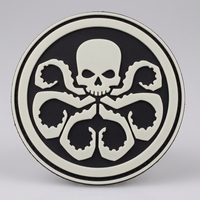 Patch en PVC souple 2D 3D de haute qualité, de luxe, de créateur, avec logo personnalisé, thermocollant, à fixation auto-agrippante, motif pieuvre, pour vêtements et casquettes tactiques