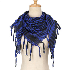 Pañuelo Shemagh Cuadrado de Moda 98*98cm para Hombre, Pañuelo Keffiyeh Árabe, Turbante Unisex a Cuadros con Borlas para Mujer, para Exteriores - Product Image 5