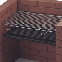 Brasero moderne en métal en forme de U avec grille de cuisson 67x36,5 cm, barbecue au charbon de bois pour l'extérieur, idéal pour mobilier de jardin, terrasse et patio