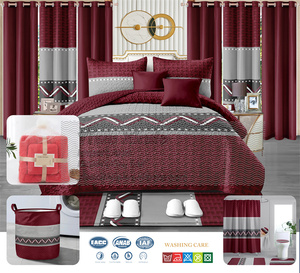 Giáng Sinh Màu Đỏ Màu Xanh Lá Cây 24 Mảnh Bộ Đồ Giường Tấm Đặt Vua Kích Thước Chăn Chắp Vá Trải Giường 24 Pcs Bộ Đồ Giường Với Phù Hợp Với Rèm Cửa - Product Image 1