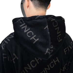 Finch Garment Logotipo personalizado Laser Velvet Zip up Hoodie Unisex Jogger Suit Set Premium Pantalones de chándal y Sudadera con capucha Set - Product Image 1