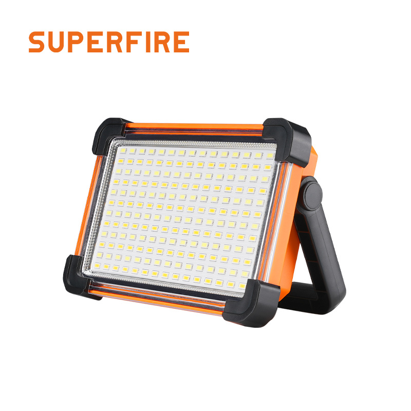 LED Work Light Dimmable Solar Flood Light ABS Body Portable Workshop Outdoor Waterproof 1100 Lumens IP54 Home Repair Camping