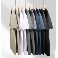 T-shirt blanc à manches courtes en jersey de coton épais pour homme, coupe classique, couleur unie, décontracté, respirant, design vierge, options de logo
